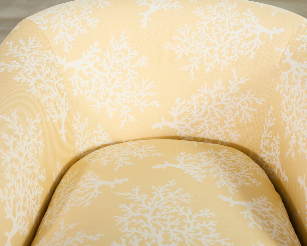 Pair of A. Rudin Attributed White Coral Over Butter Club Chairs