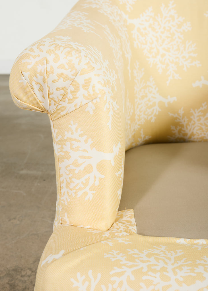 Pair of A. Rudin Attributed White Coral Over Butter Club Chairs