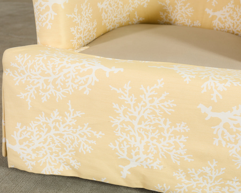 Pair of A. Rudin Attributed White Coral Over Butter Club Chairs