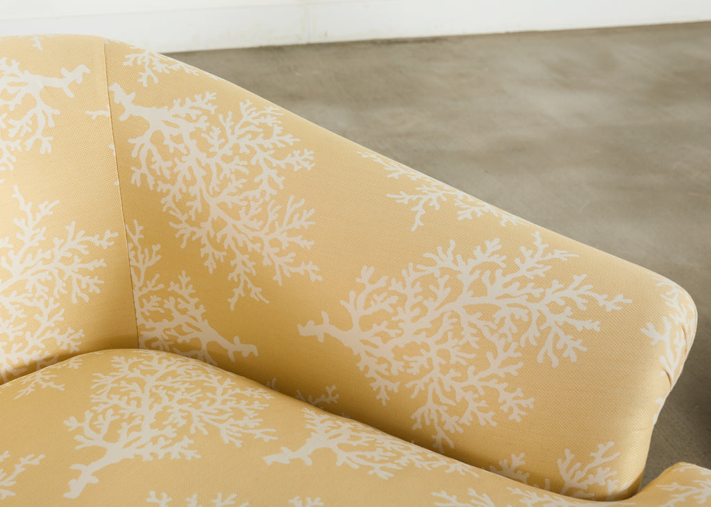 Pair of A. Rudin Attributed White Coral Over Butter Club Chairs