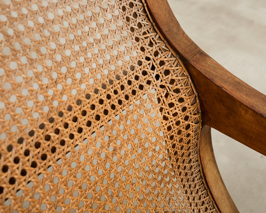 British Colonial Style Plantation Lounge Chair with Ottoman