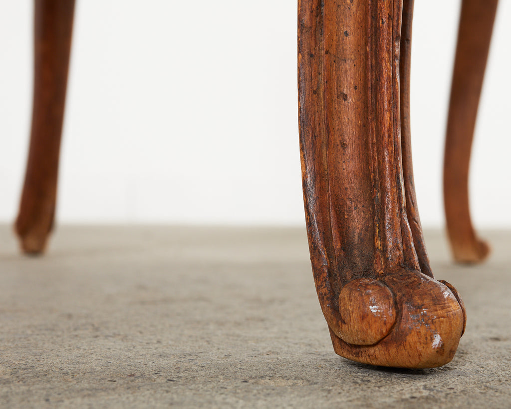 19th Century Louis XV Style Walnut and Cane Fauteuil Armchair