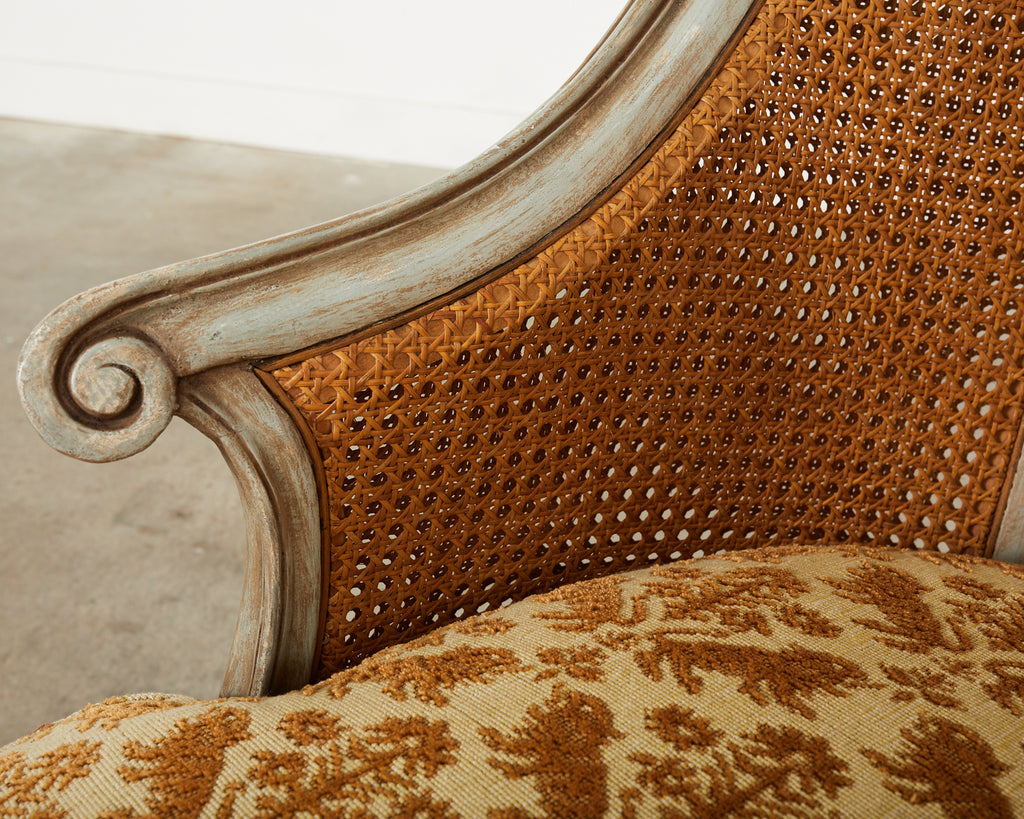 Pair of Hendrix Allardyce Key West Caned Bergere Armchairs