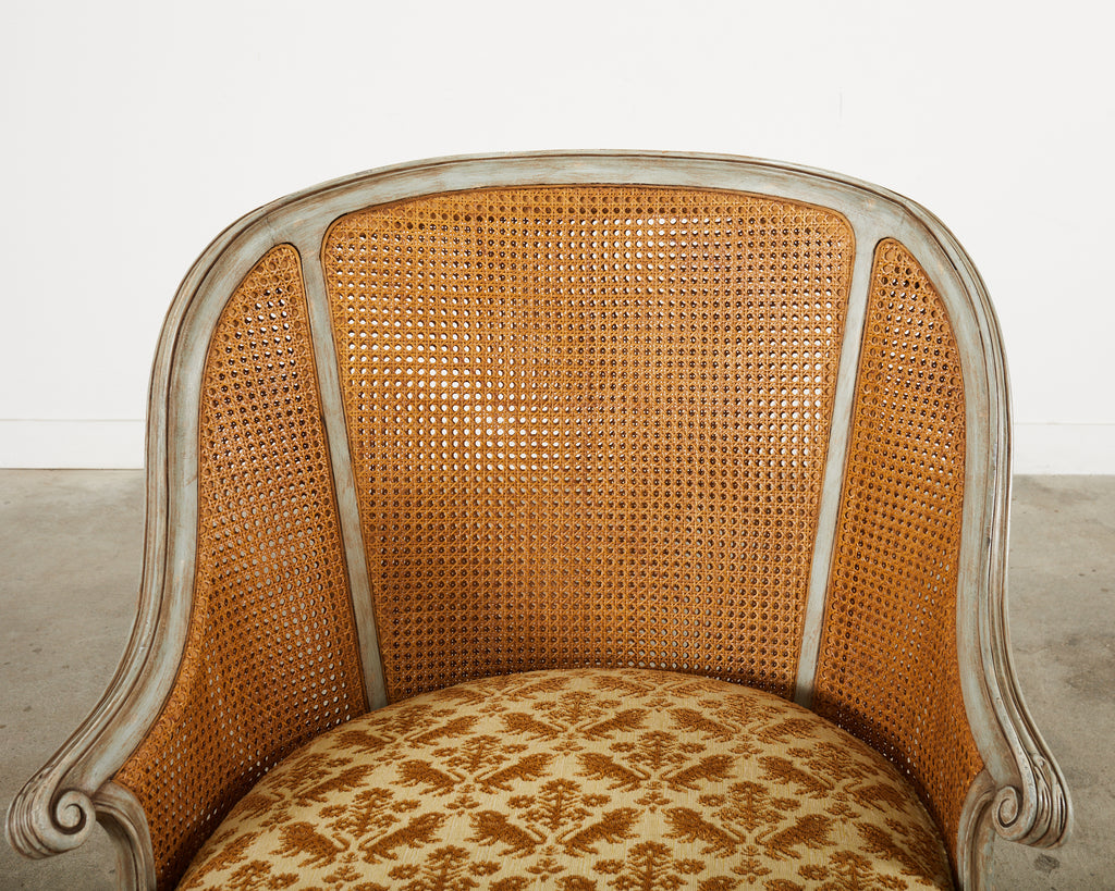 Pair of Hendrix Allardyce Key West Caned Bergere Armchairs