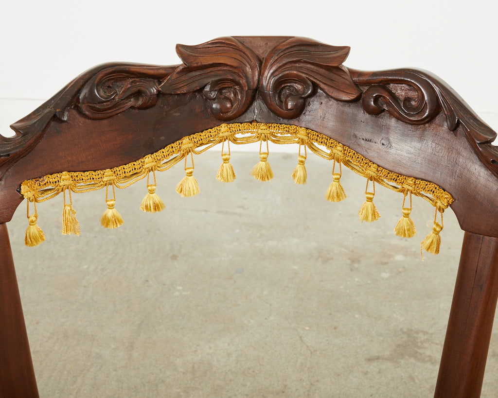 Pair of Venetian Rococo Style Caned Barrel Armchairs