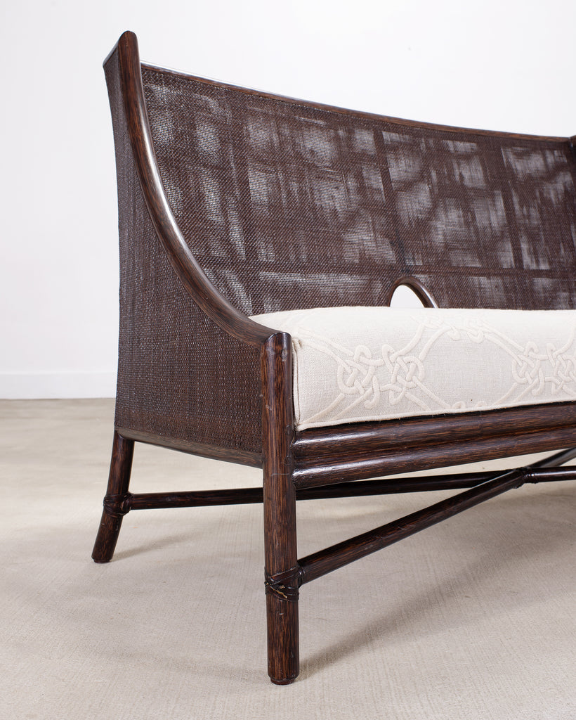 Barbara Barry for McGuire Rattan Cane Settee and Armchair