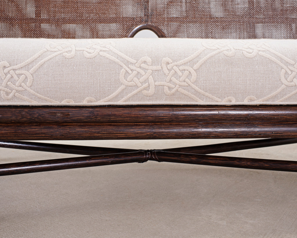 Barbara Barry for McGuire Rattan Cane Settee and Armchair