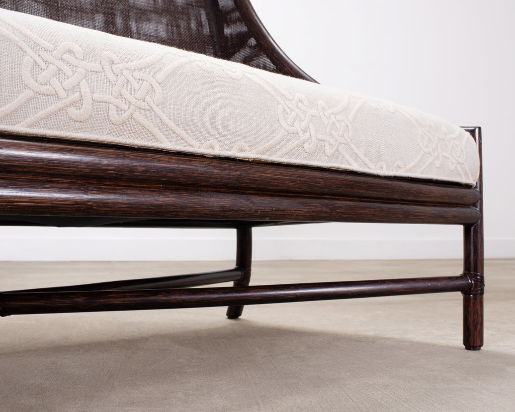 Barbara Barry for McGuire Rattan Cane Settee and Armchair