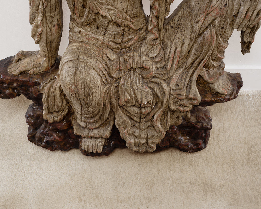 Chinese Qing Style Sculpture Figure of Bodhisattva Guanyin