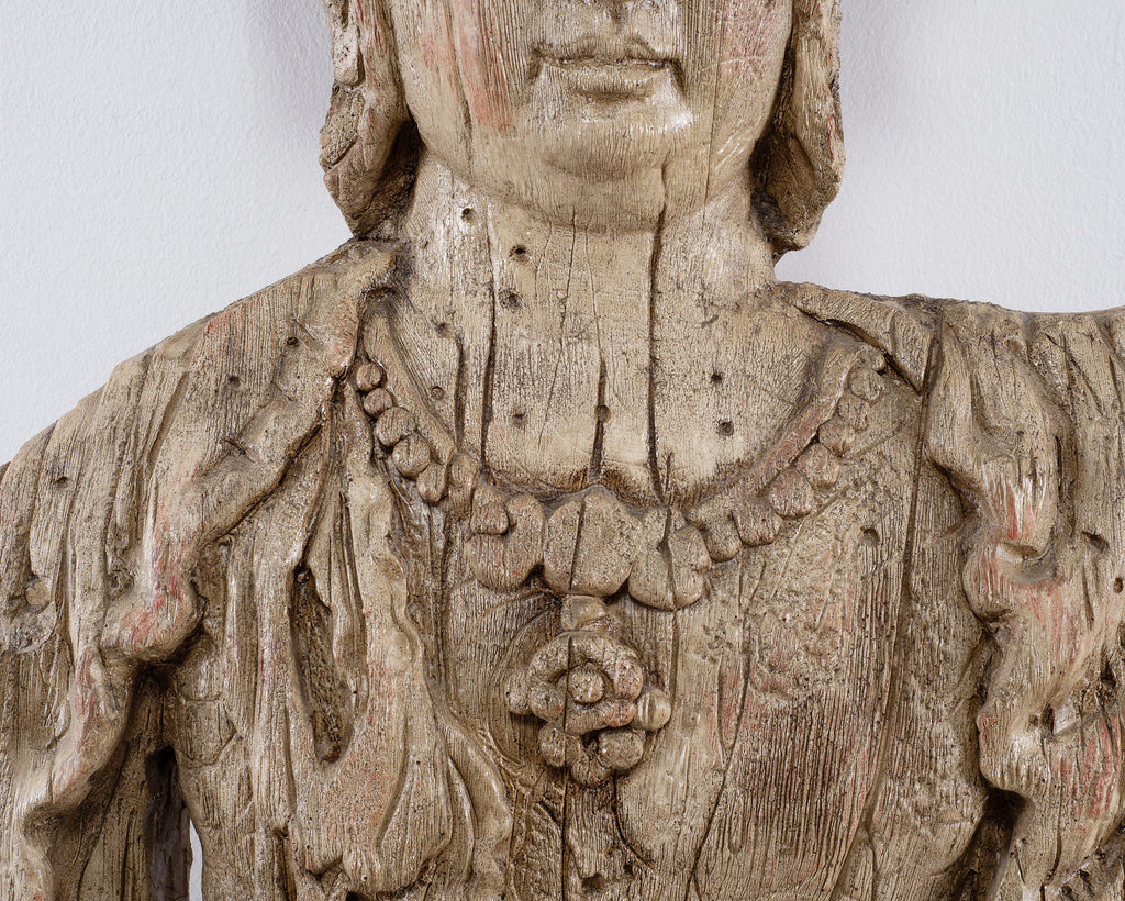 Chinese Qing Style Sculpture Figure of Bodhisattva Guanyin