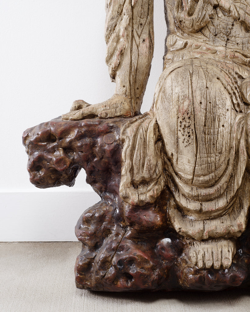 Chinese Qing Style Sculpture Figure of Bodhisattva Guanyin