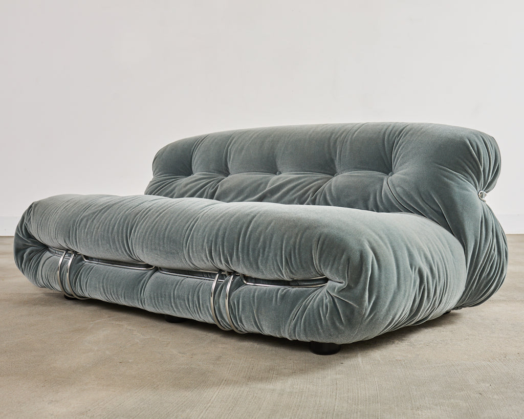 Cassina Soriana Mohair Sofa designed by Afra and Tobia Scarpa