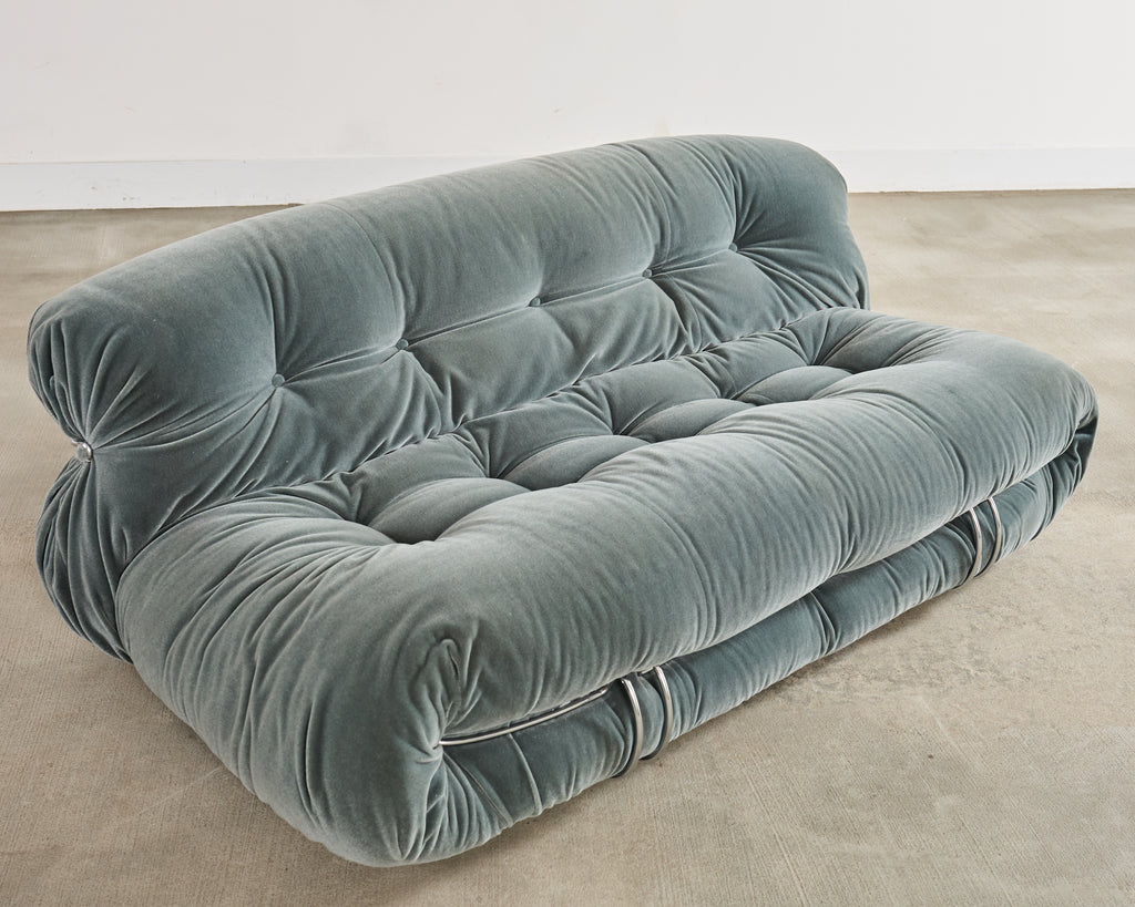 Cassina Soriana Mohair Sofa designed by Afra and Tobia Scarpa
