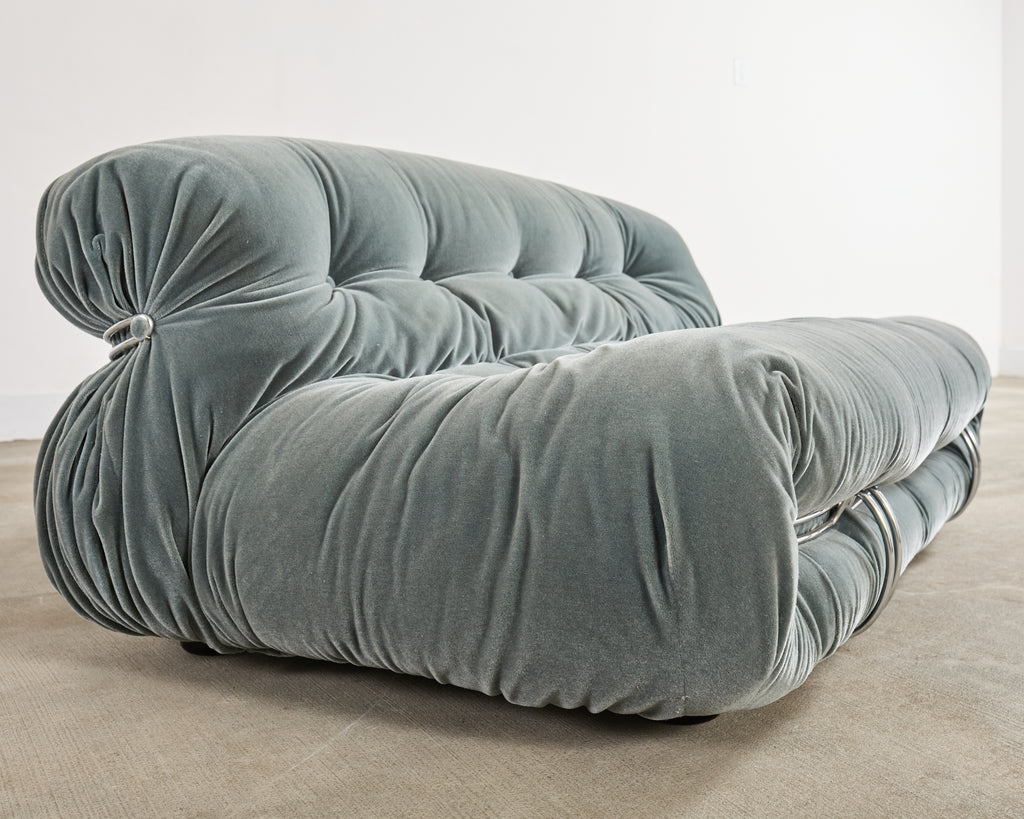 Cassina Soriana Mohair Sofa designed by Afra and Tobia Scarpa