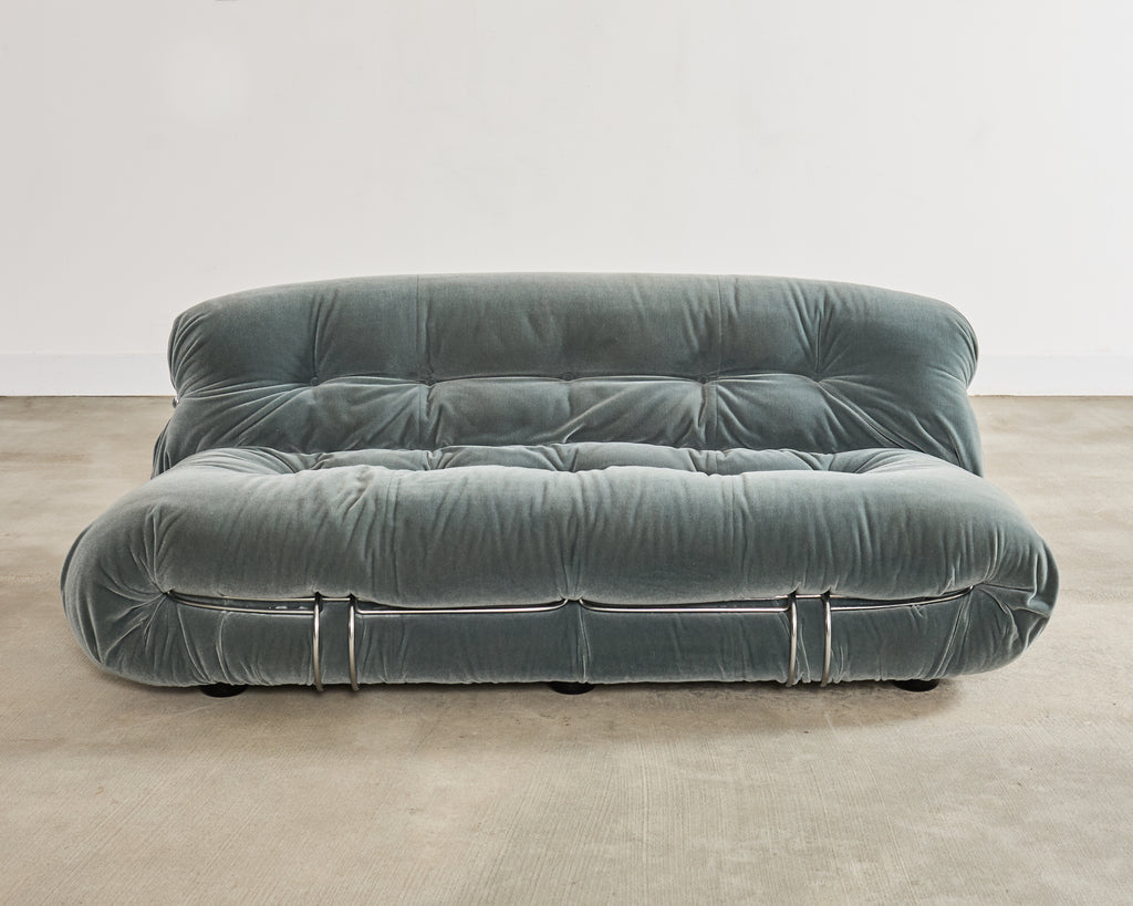 Cassina Soriana Mohair Sofa designed by Afra and Tobia Scarpa