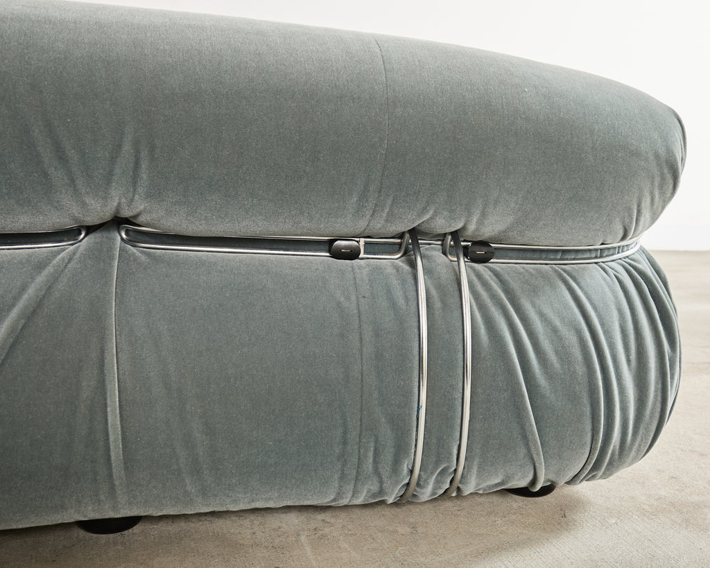Cassina Soriana Mohair Sofa designed by Afra and Tobia Scarpa