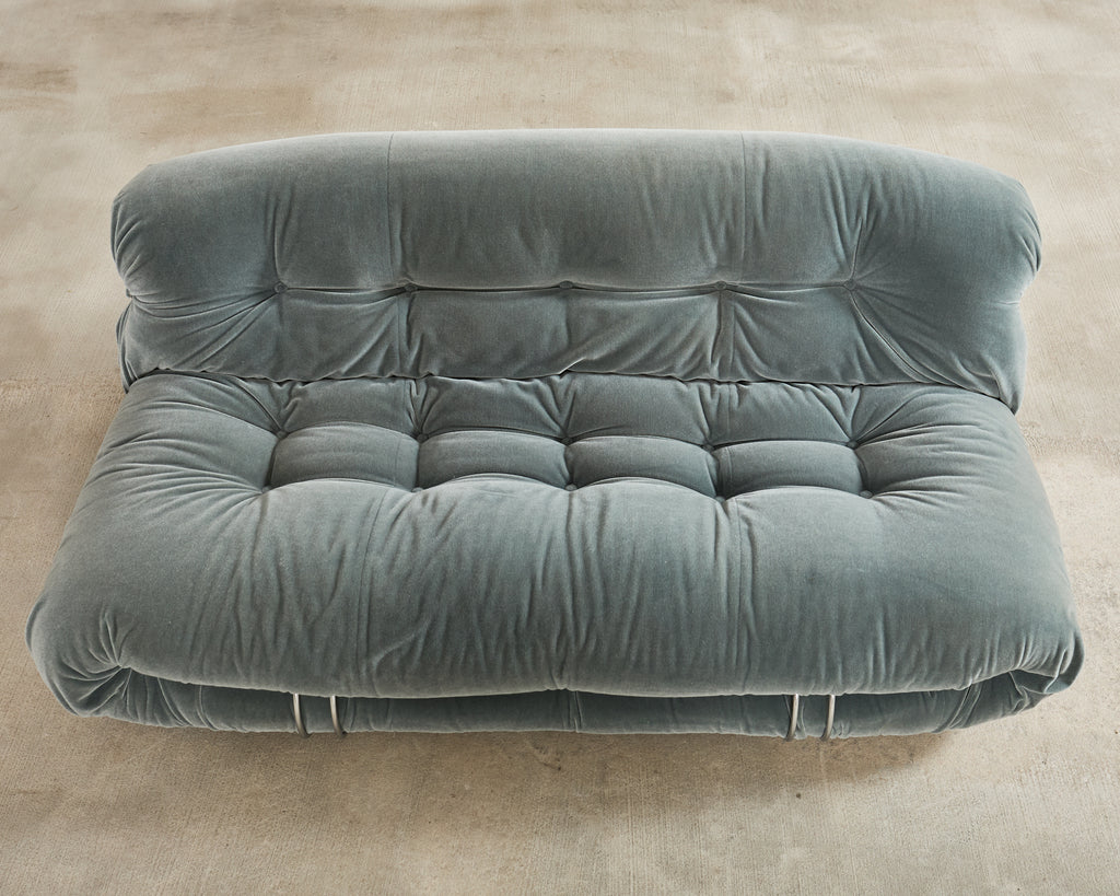 Cassina Soriana Mohair Sofa designed by Afra and Tobia Scarpa