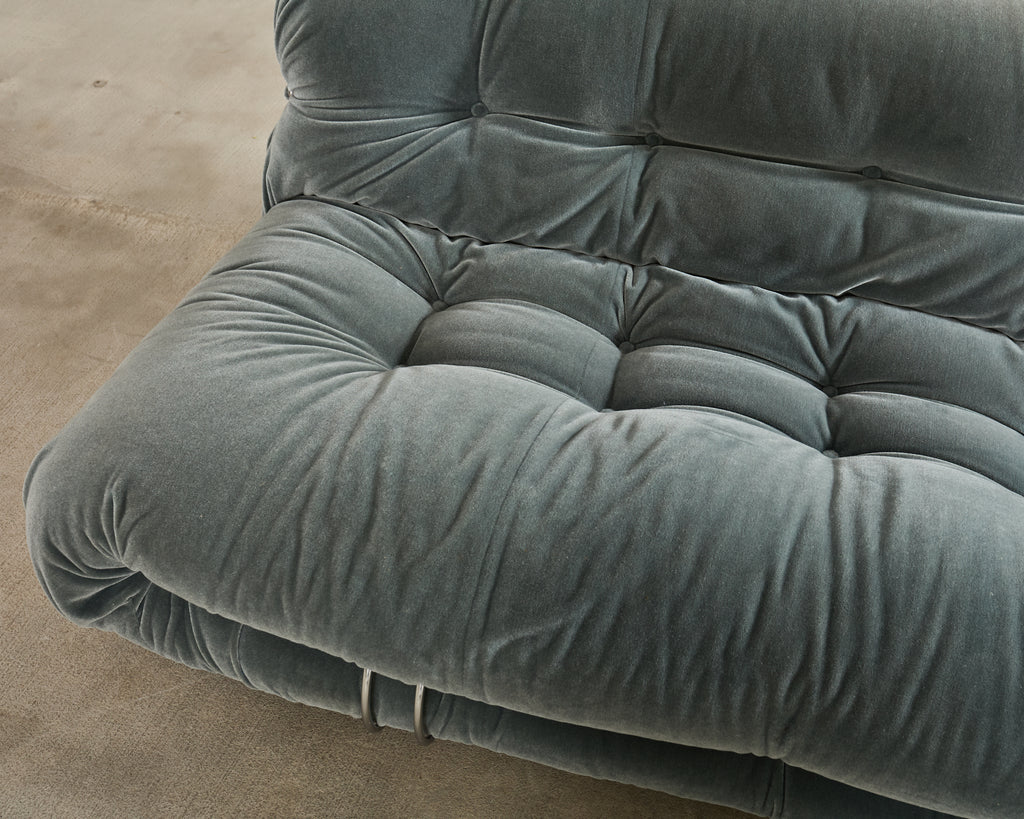 Cassina Soriana Mohair Sofa designed by Afra and Tobia Scarpa