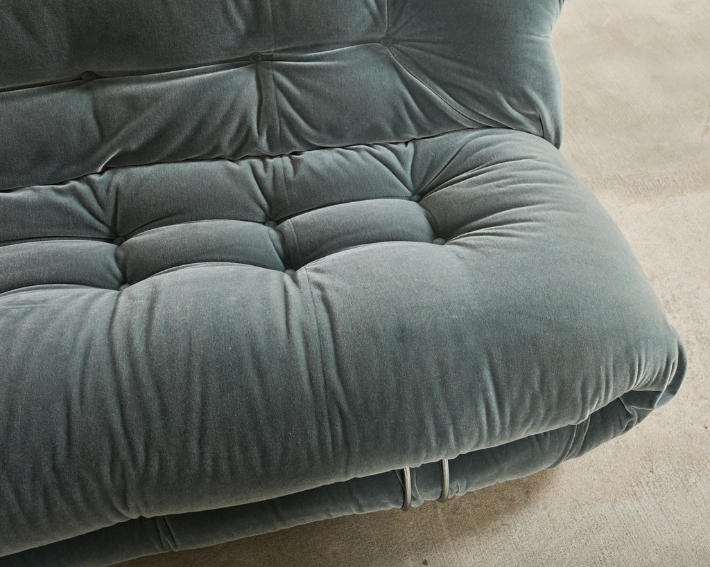 Cassina Soriana Mohair Sofa designed by Afra and Tobia Scarpa