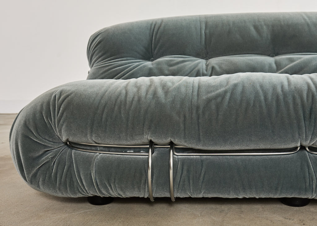 Cassina Soriana Mohair Sofa designed by Afra and Tobia Scarpa