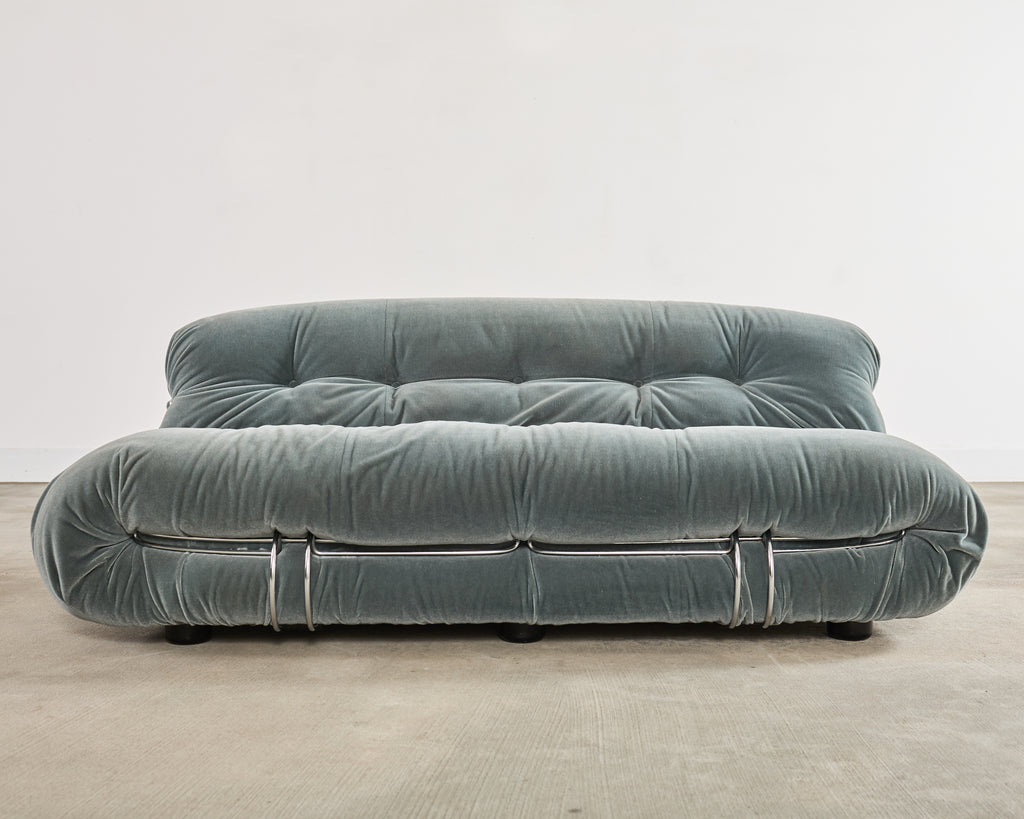 Cassina Soriana Mohair Sofa designed by Afra and Tobia Scarpa