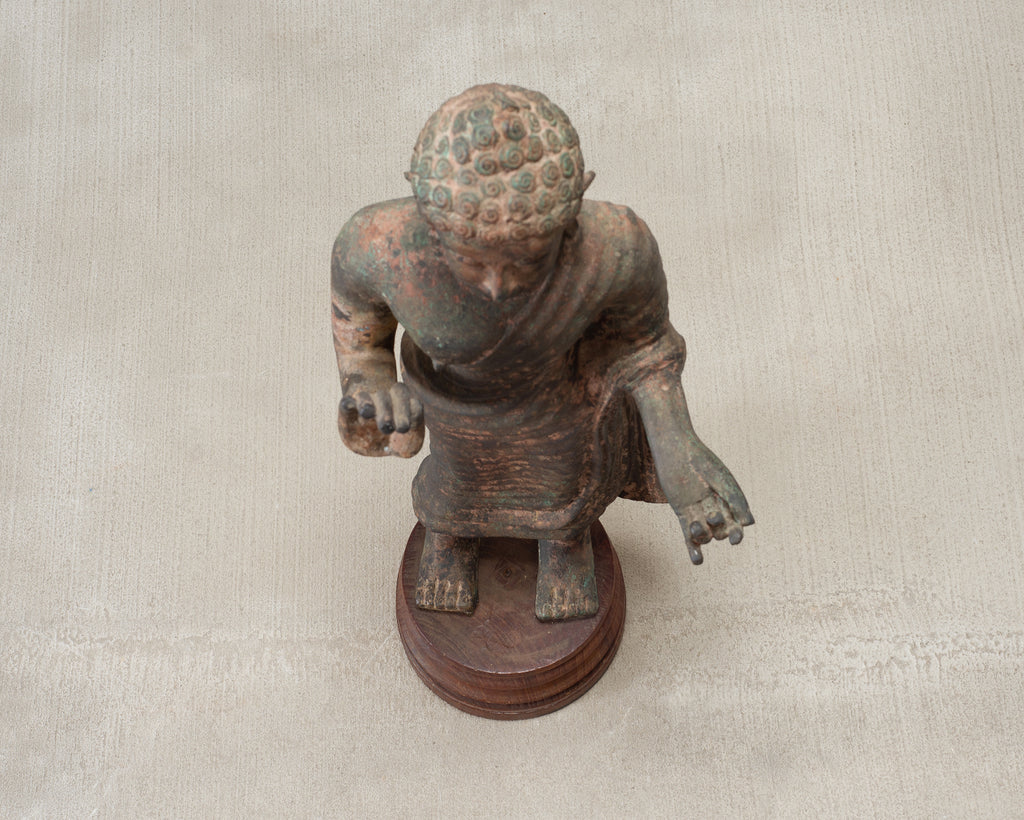 South Asian Cast Iron Buddha Figure Abhaya Mudra Pose 3 Ft