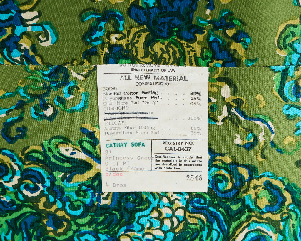 Midcentury James Mont Style Lacquered Gondola Dragon Sofa