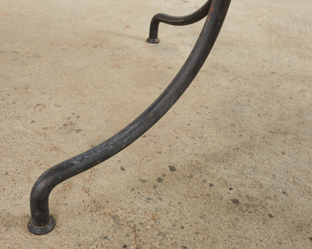 French Enameled Lava Stone Top Garden Dining Table