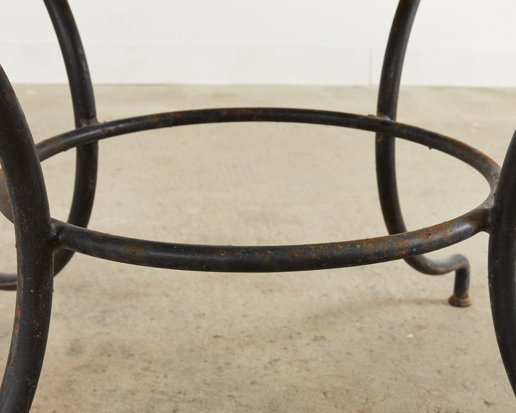 French Enameled Lava Stone Top Garden Dining Table