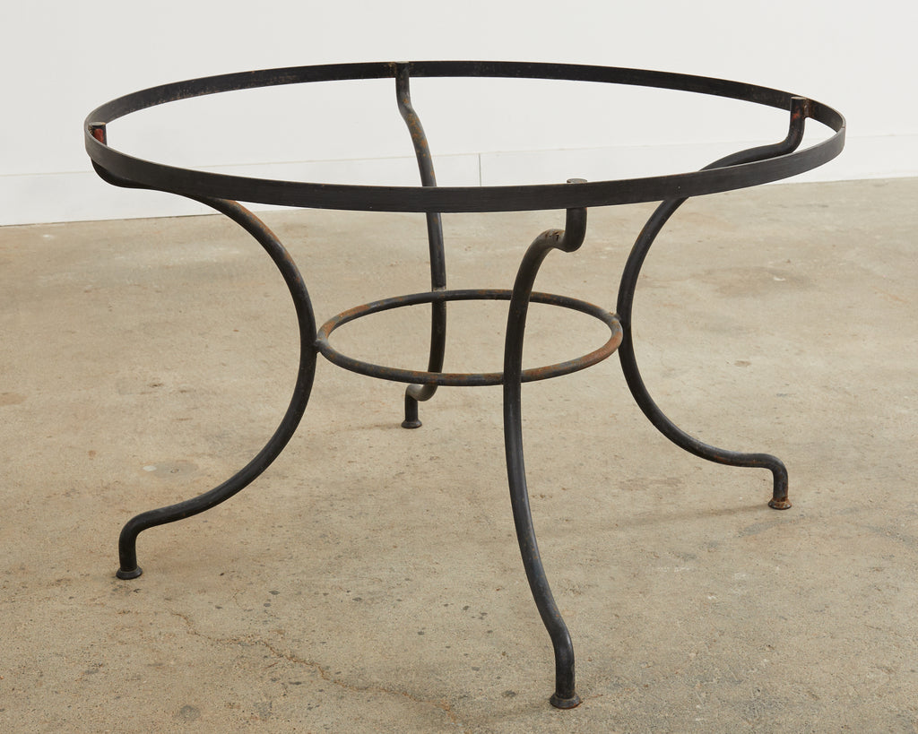 French Enameled Lava Stone Top Garden Dining Table