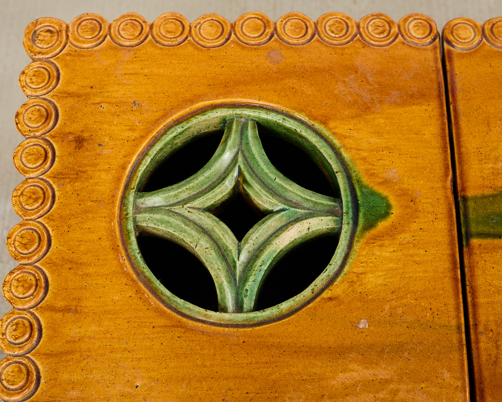 Ceramic Faux Bamboo Planter Glass Top Cocktail Table