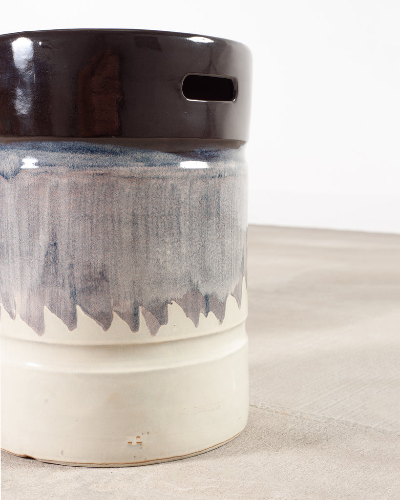 Set of Nine Glazed Terra Cotta Ceramic Stools or Drink Tables