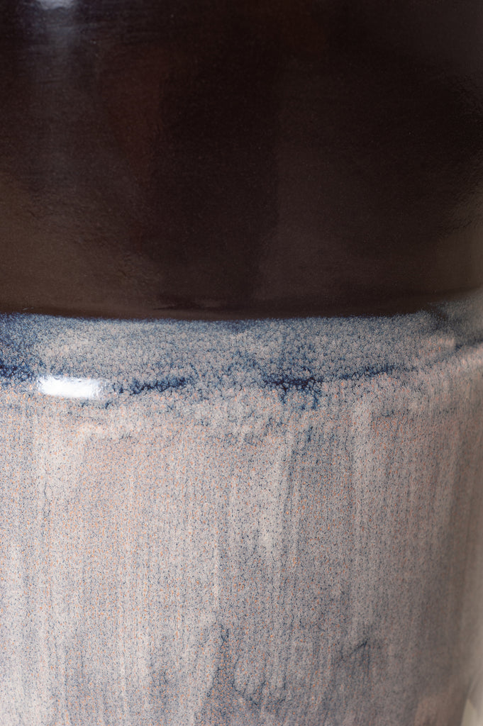 Set of Nine Glazed Terra Cotta Ceramic Stools or Drink Tables