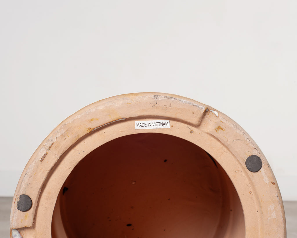 Set of Nine Glazed Terra Cotta Ceramic Stools or Drink Tables