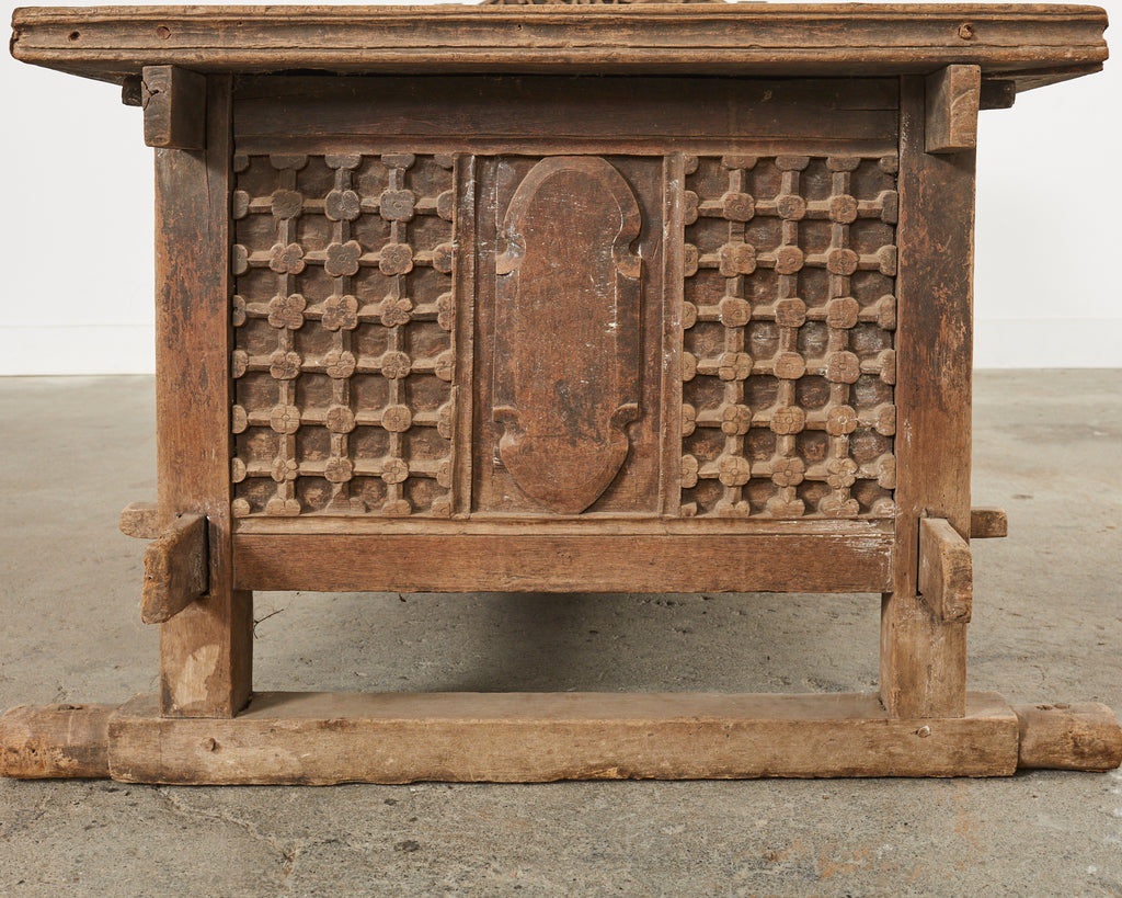 Javanese Carved Teak Indo Wedding Chest Daybed from Bali