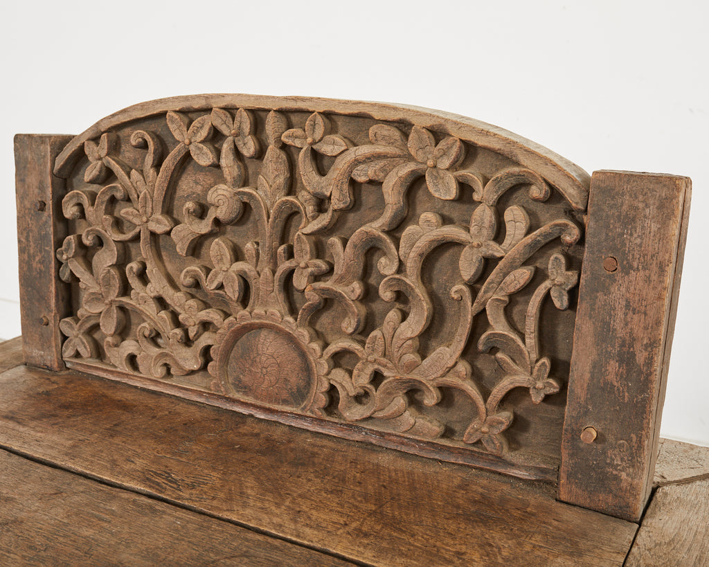 Javanese Carved Teak Indo Wedding Chest Daybed from Bali
