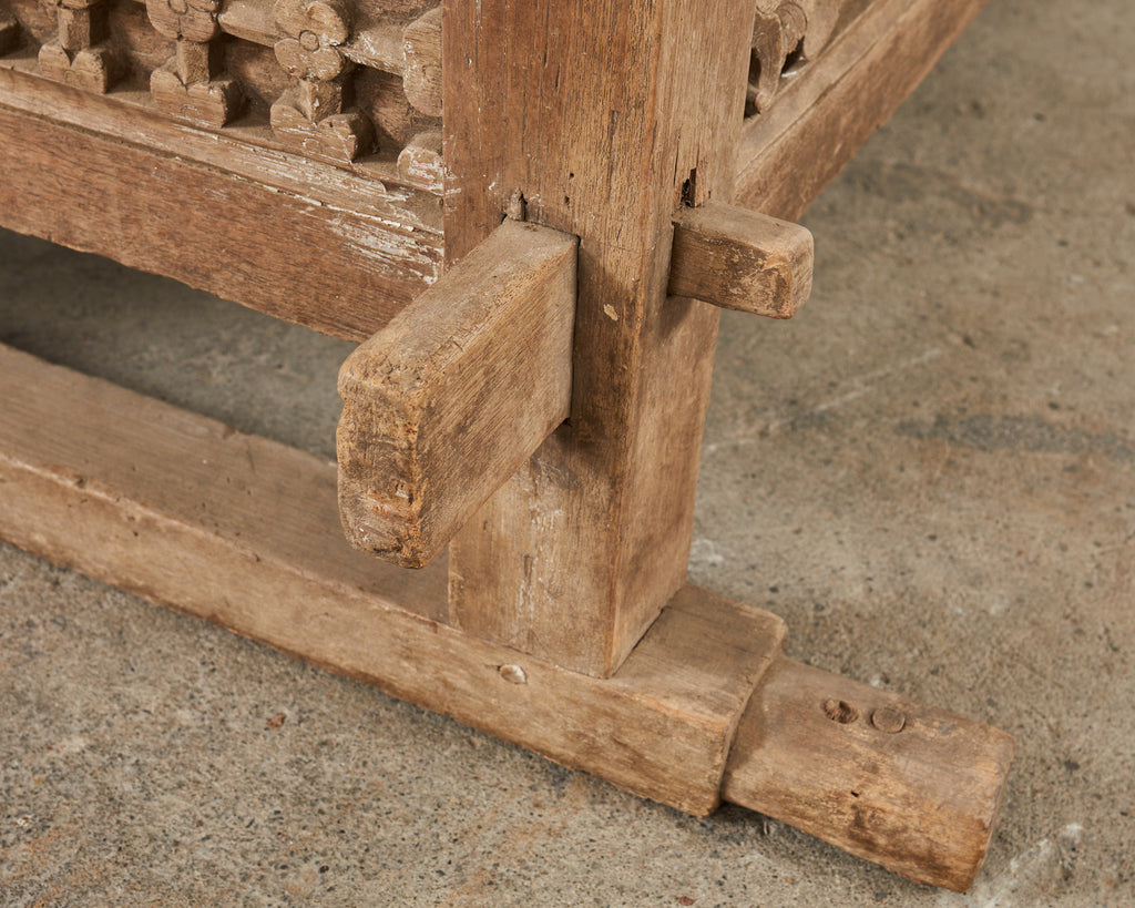 Javanese Carved Teak Indo Wedding Chest Daybed from Bali
