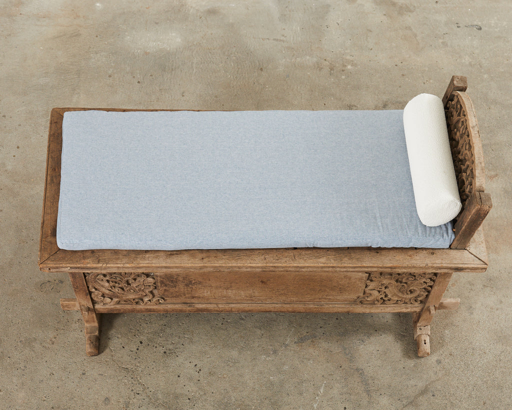 Javanese Carved Teak Indo Wedding Chest Daybed from Bali
