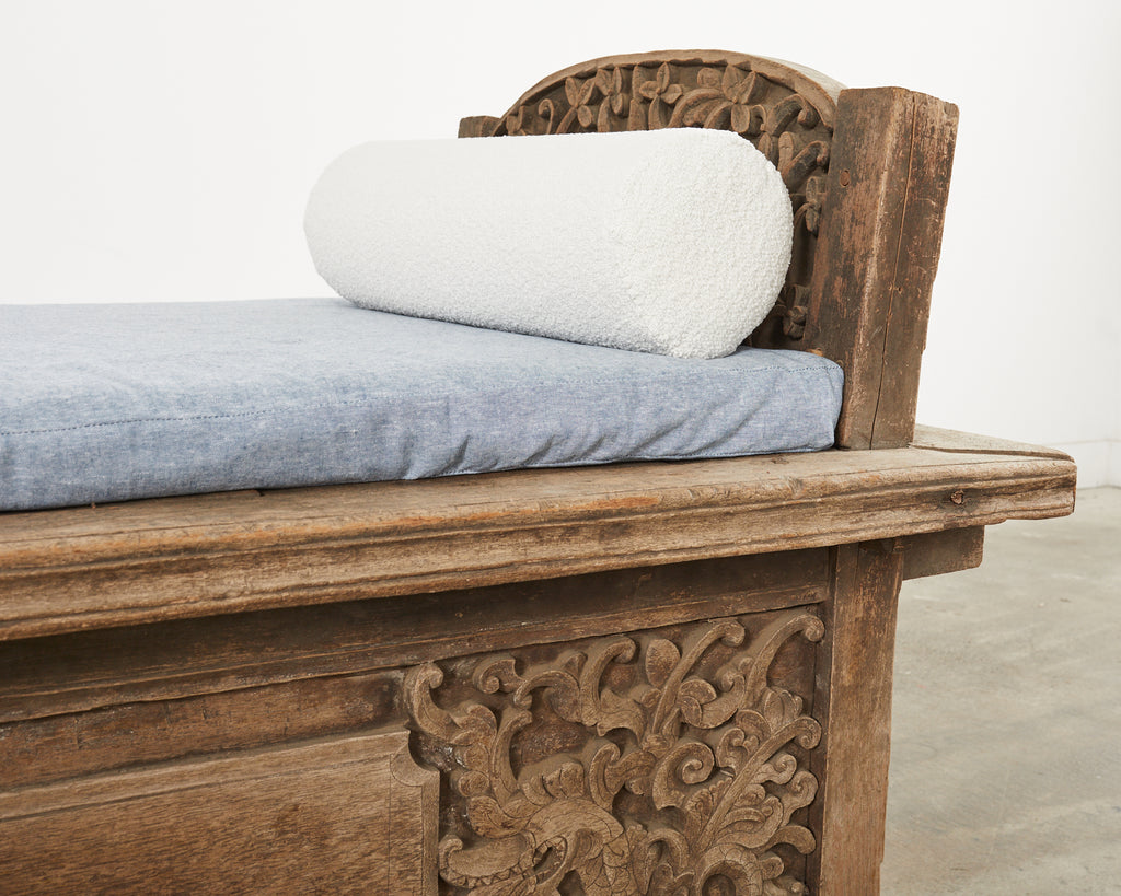 Javanese Carved Teak Indo Wedding Chest Daybed from Bali