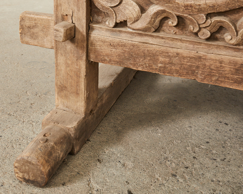 Javanese Carved Teak Indo Wedding Chest Daybed from Bali