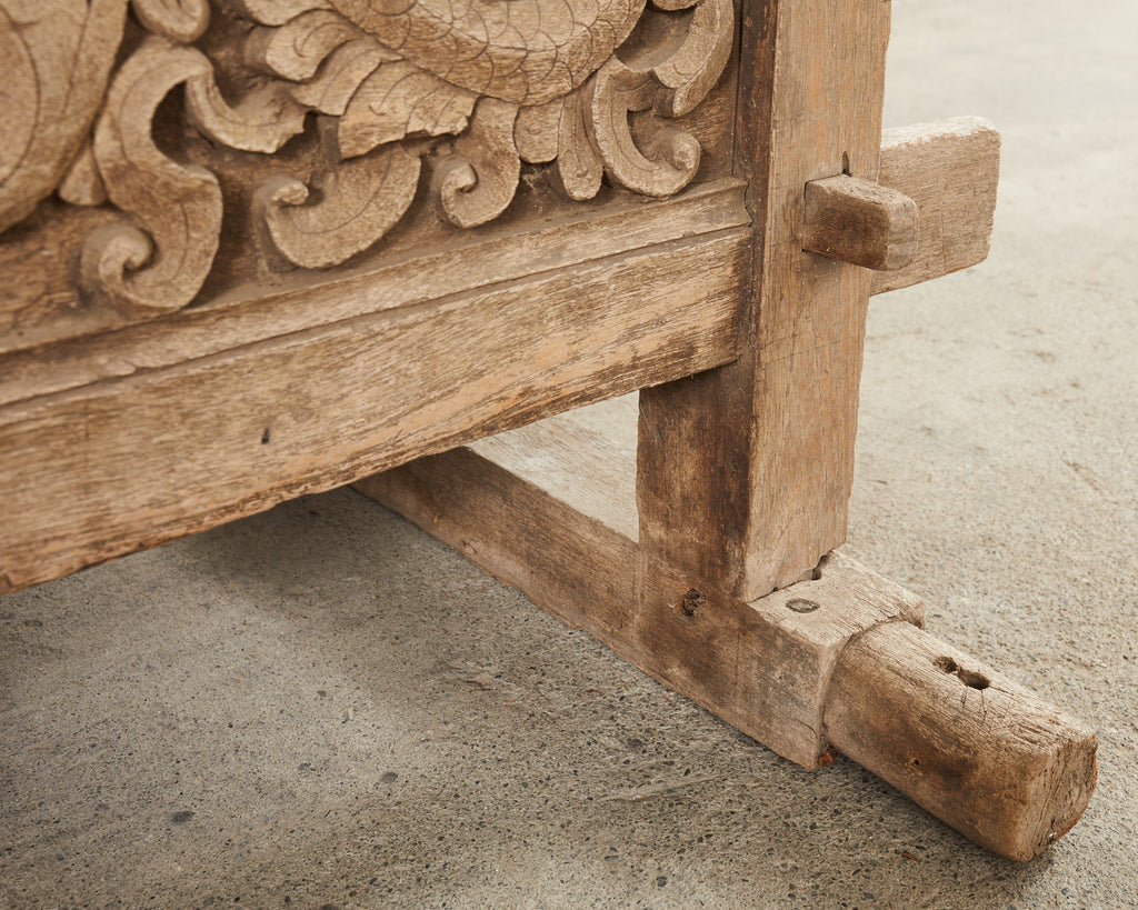 Javanese Carved Teak Indo Wedding Chest Daybed from Bali