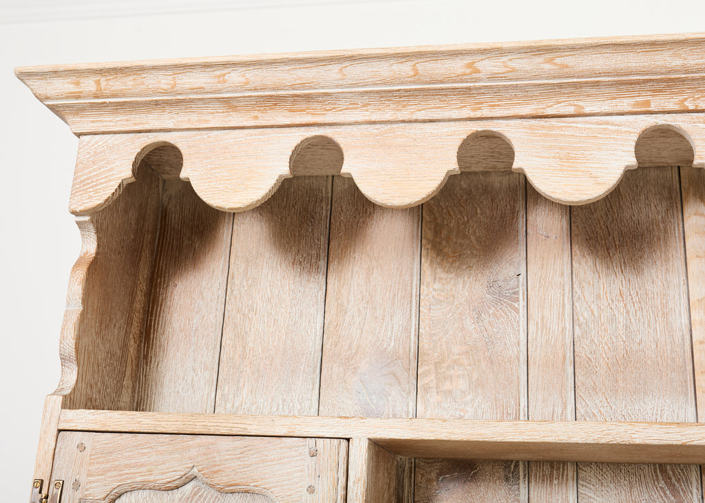 Country English Cerused Limed Oak Welsh Cupboard Dresser