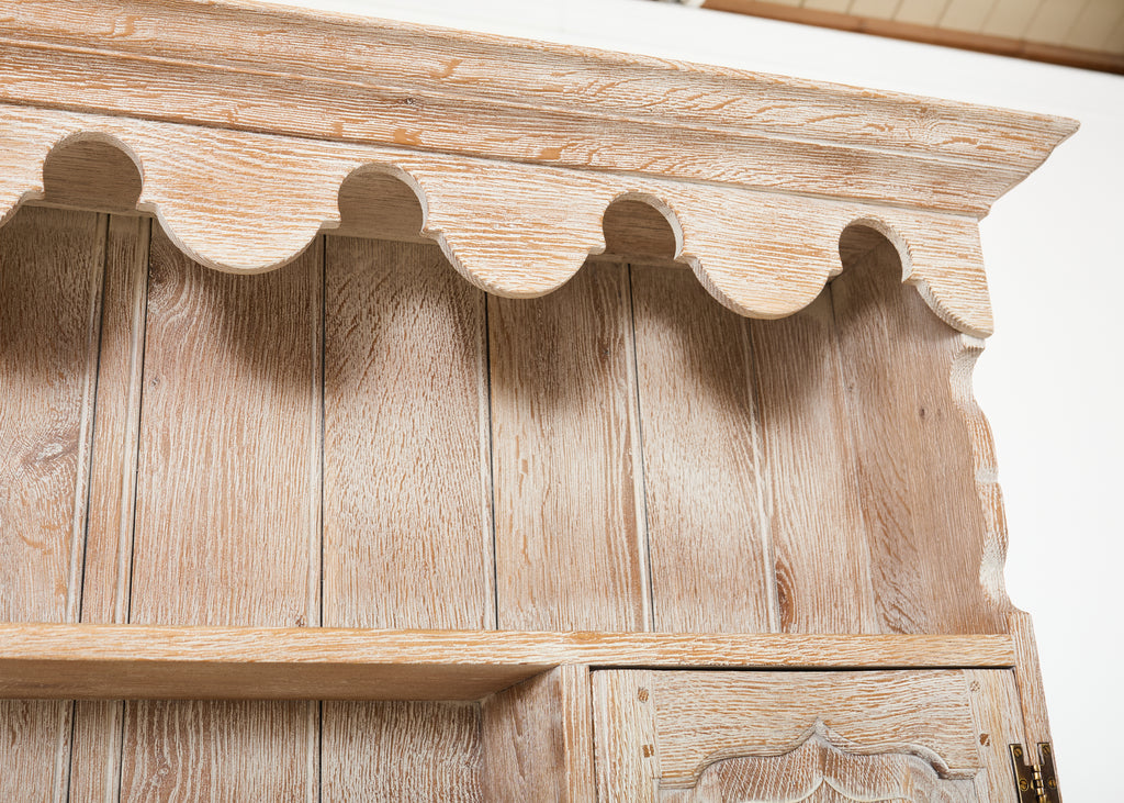 Country English Cerused Limed Oak Welsh Cupboard Dresser
