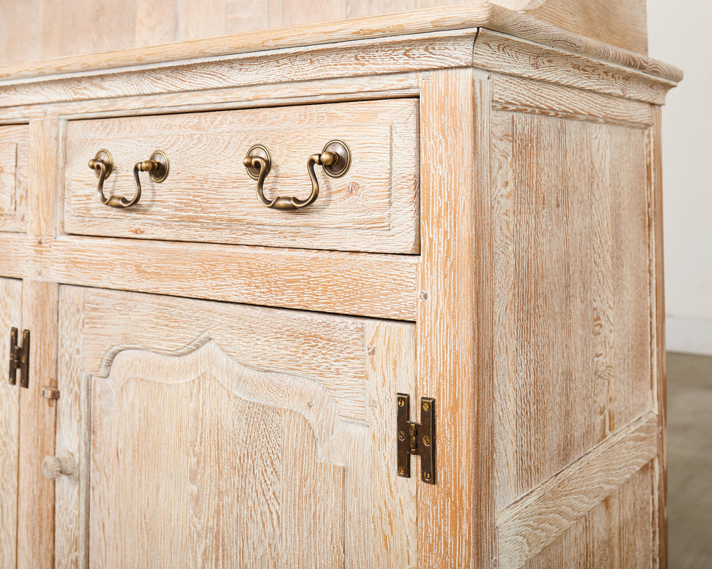 Country English Cerused Limed Oak Welsh Cupboard Dresser