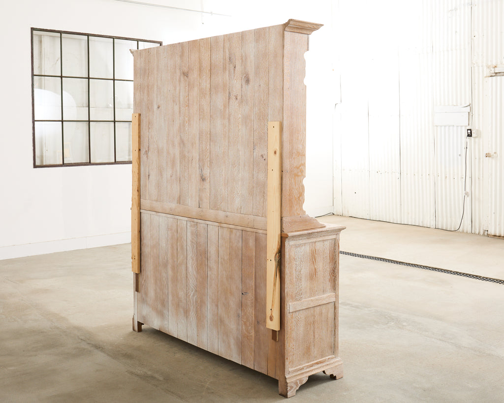 Country English Cerused Limed Oak Welsh Cupboard Dresser