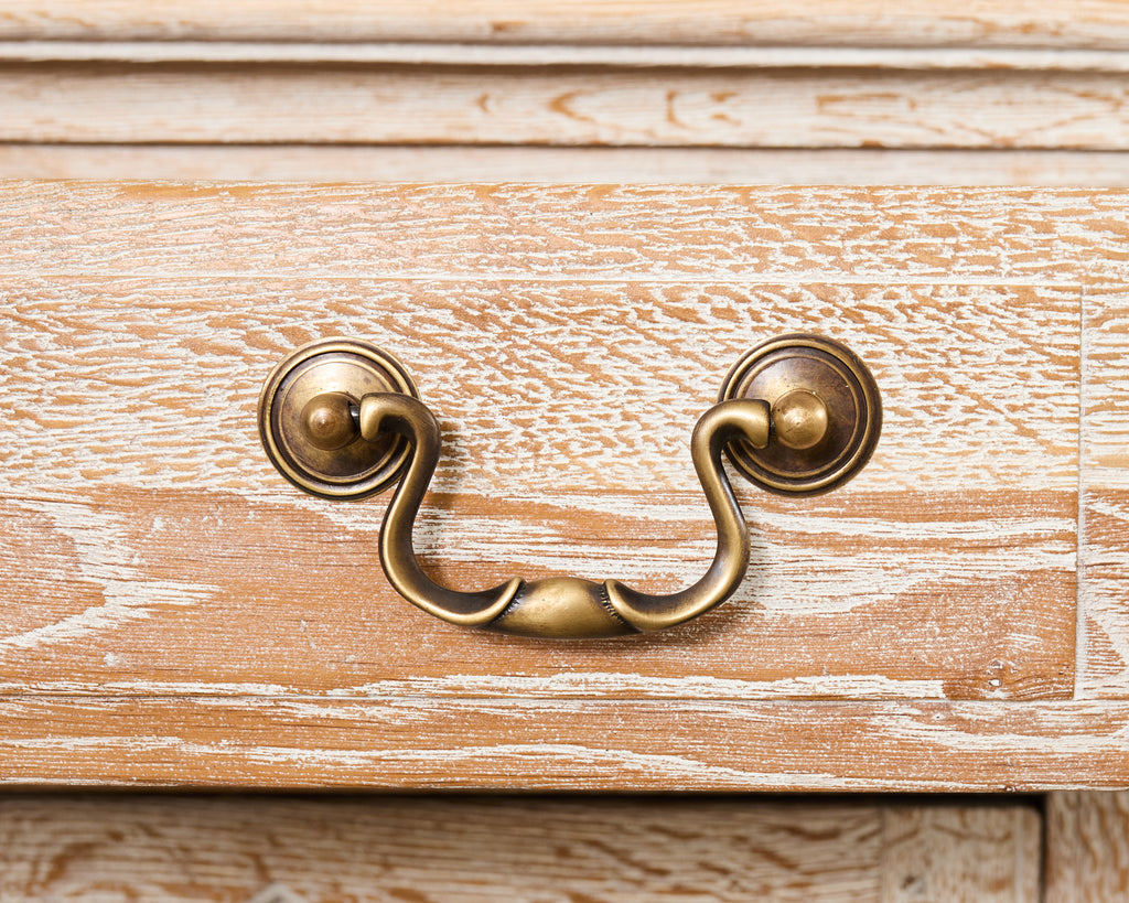 Country English Cerused Limed Oak Welsh Cupboard Dresser