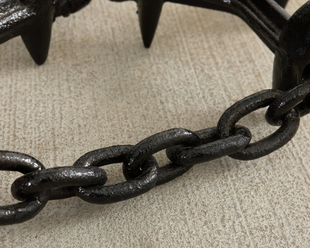 French Industrial Brutalist Iron Chain Link Floor Lamp