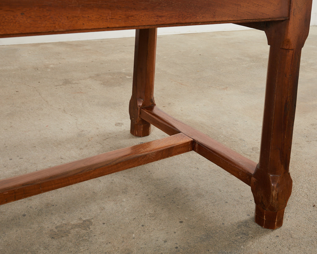19th Century Country French Provincial Walnut Farmhouse Trestle Table