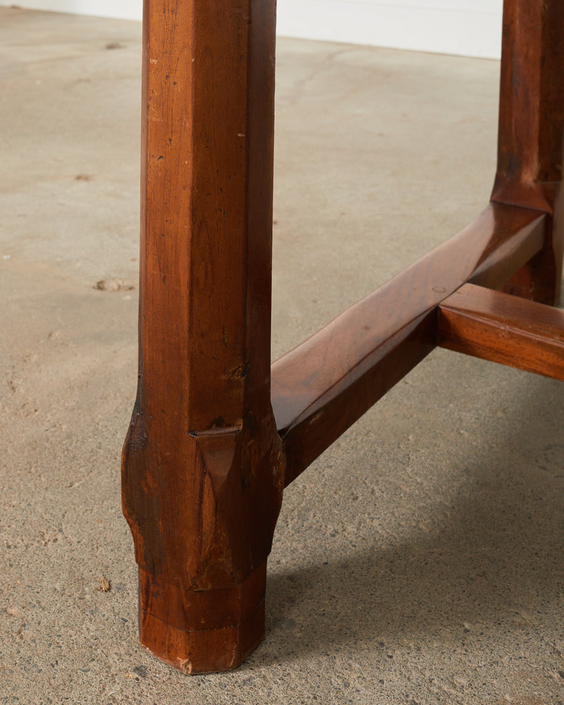 19th Century Country French Provincial Walnut Farmhouse Trestle Table