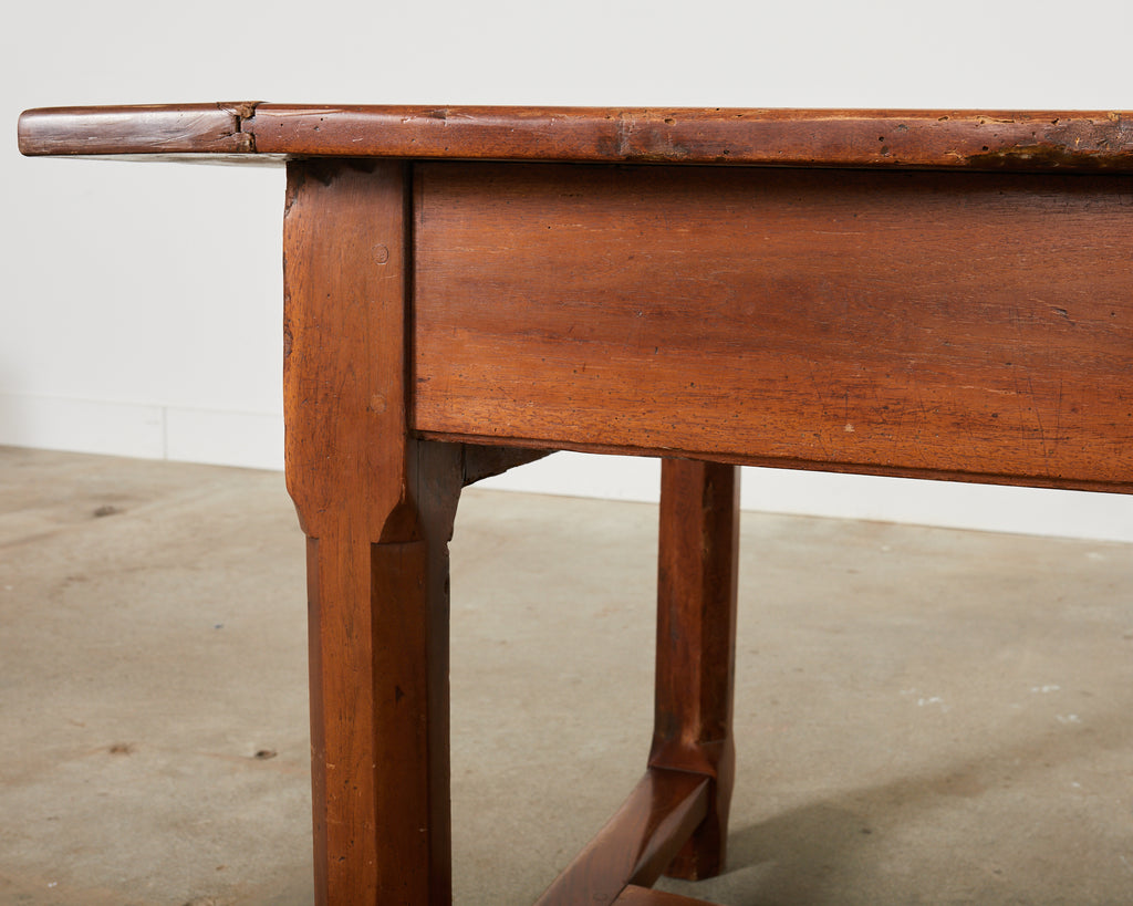 19th Century Country French Provincial Walnut Farmhouse Trestle Table